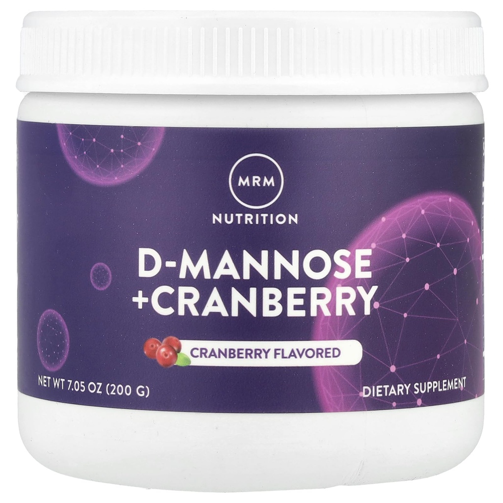 MRM Nutrição D-Mannose + cranberry sabor de amora , Urinary Tract + Saúde da bexiga , baixo açúcar , sem glúten + Vegan , 40 Servings