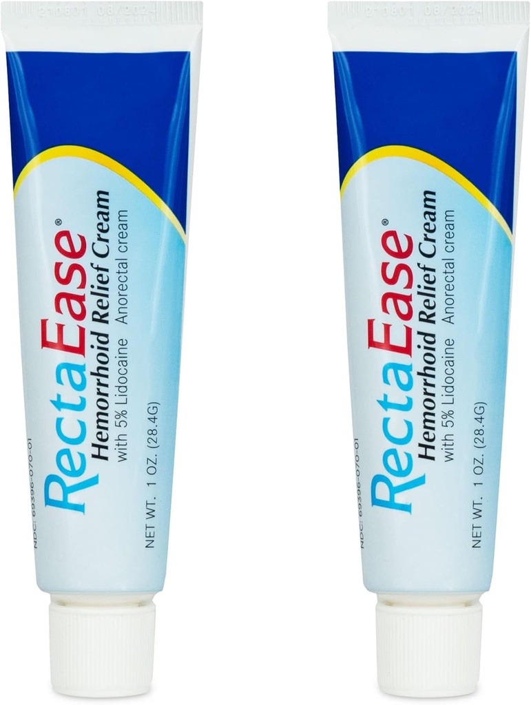 (2 Embalagem) 5% Lidocaína Hemorrhoid Relief Cream 1 oz Tube, Creme Anorretal, Rapid Numbing Alief, Tratamento de Hemorrhoid de Comichão e Queima