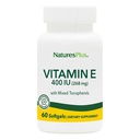 NaturesPlus Vitamina E - 400 iu D-Tocoferol misto, 60 Softgels - Suplemento fácil de engolir vitamina E, derivado de óleo de soja natural - Free-Radical Defense - Gluten-Free - 60 Servings