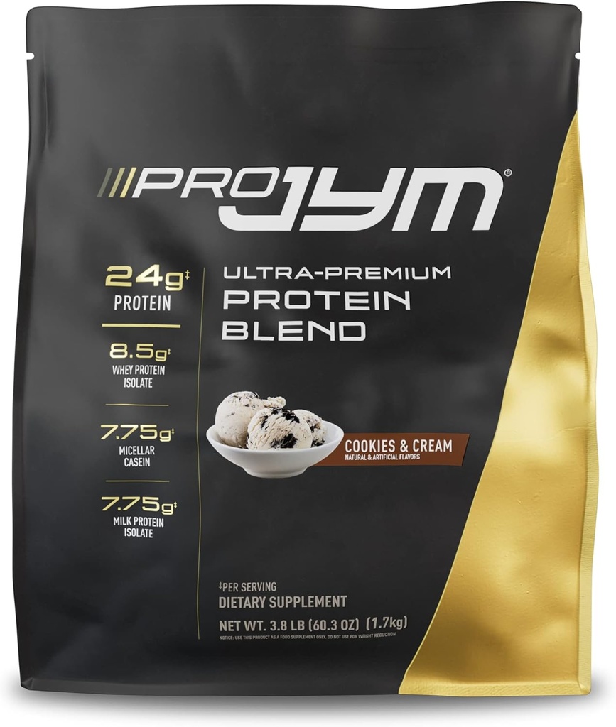 Pro JYM Cookies & Cream Protein Powder - Whey Protein Isolates, Caseína, & Proteína do Leite, Lean Muscle Building for Men & Women, JYM Supplement Science, 45 Servings