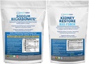 Biocarbonato de sódio orgânico Suplemento alcalino 1,5LB e Bio Fiber Rim Cleanse Detox 2,5 LBS Bundle – Suporta Saúde do Rim, Neutralizer Ácido Estômago, Alcalina Superalimentos, Suporte Imune, Detox
