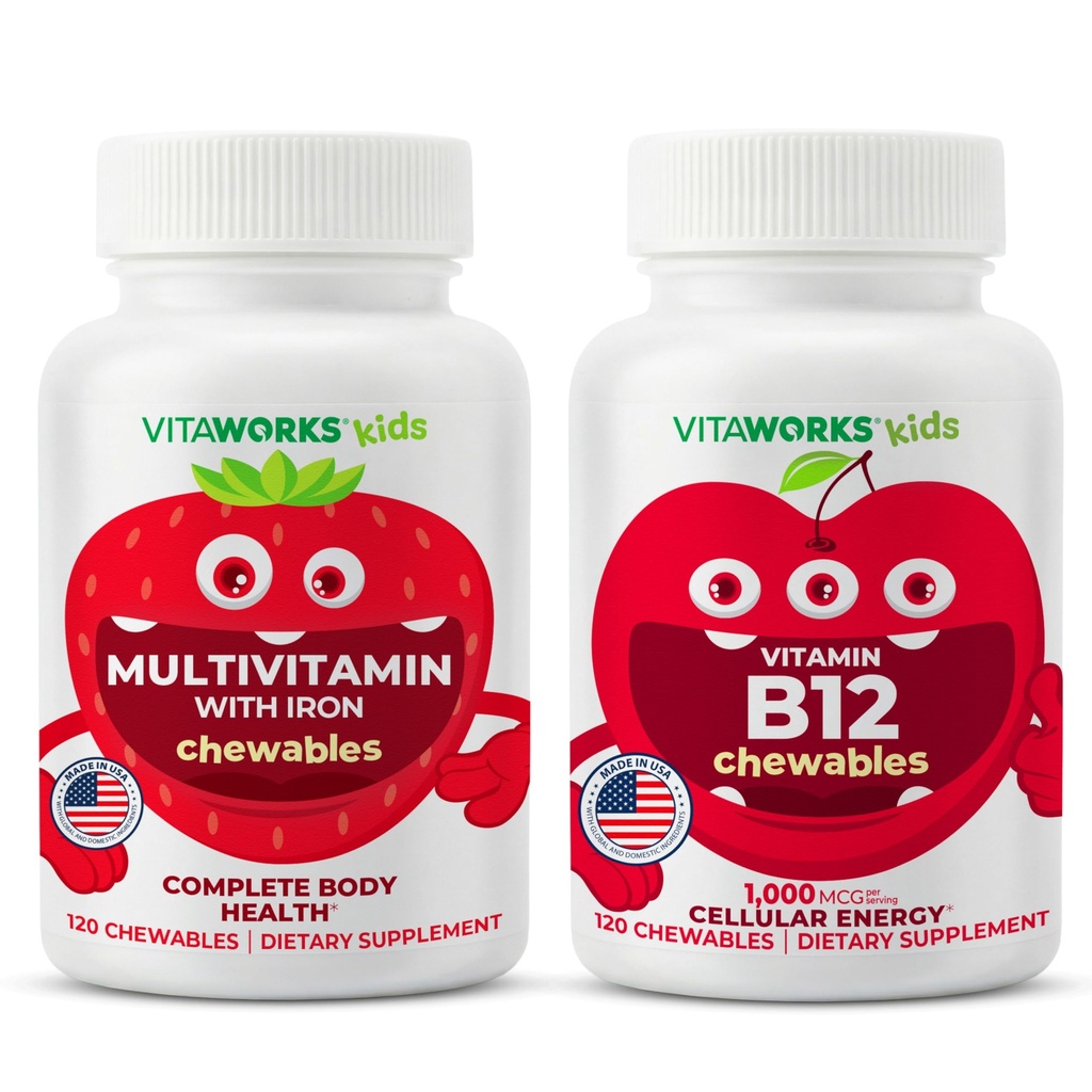 Crianças Multivitamin Mastigables + Vitamina B12 Mastigables Bundle