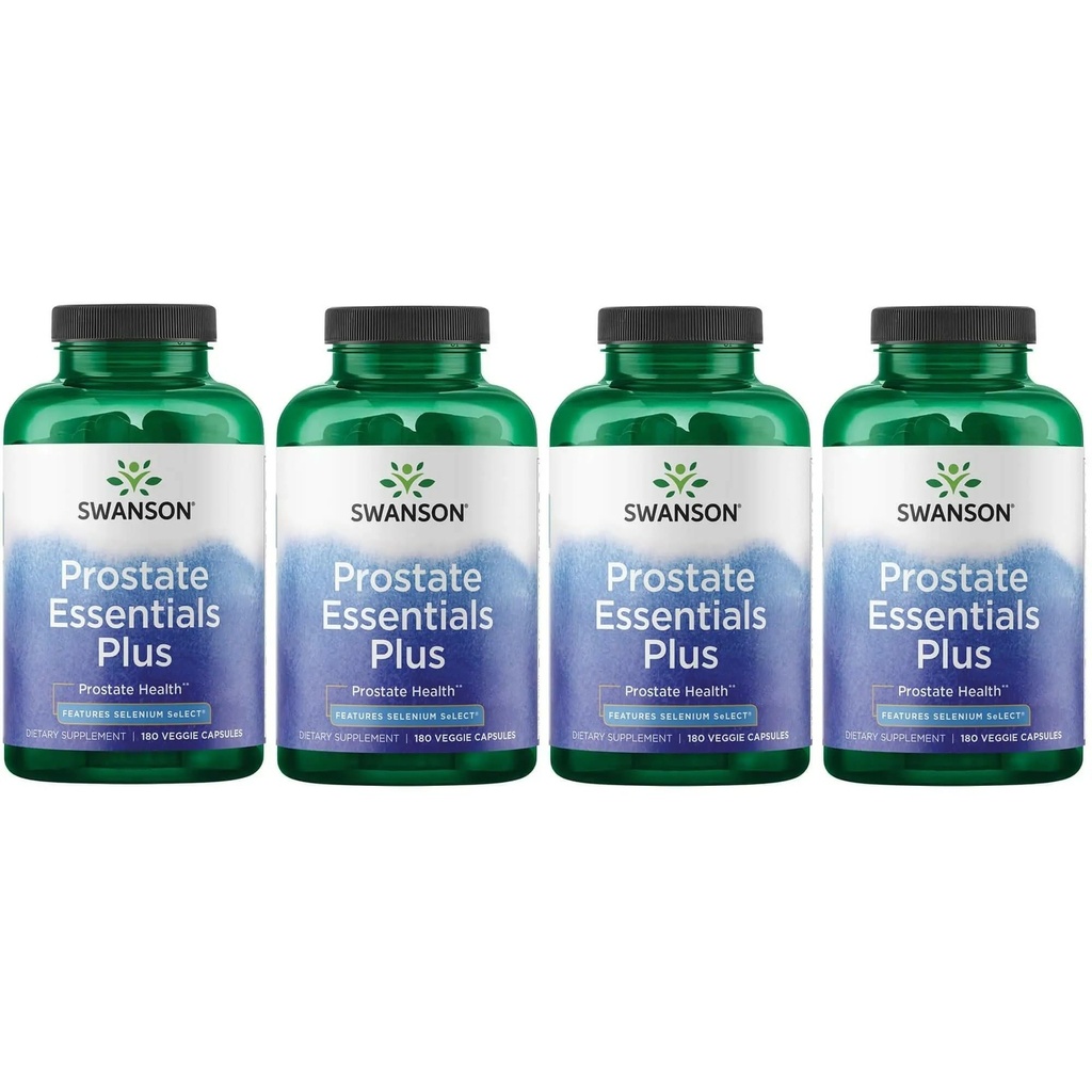 Swanson Prostate Plus - Suplemento Natural para Homens Promovendo Fluxo de Trato Urinário Saudável e Frequência - Suportando Saúde Geral da Próstata - (180 Cápsulas Veggie) 4 Pack