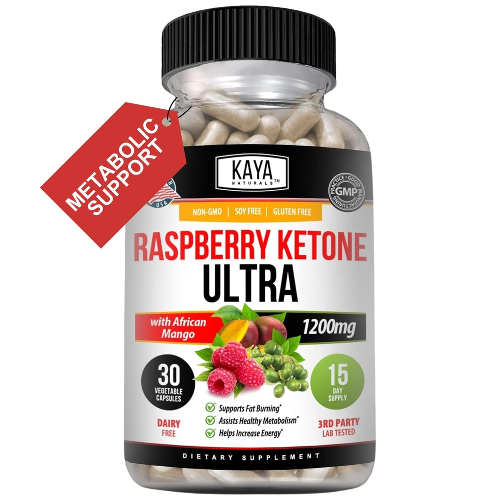 Kaya Naturals Keto Diet Framboesa Cetona - Suplemento de perda de peso, Controle de apetite,...
