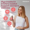 kindnature Dual-Pack: Myo-Inositol & D-Chiro Gummies para a saúde da mulher & pastilhas de magnésio de alta absorção para calma & sono