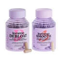 Lemme Debloat and Smooth Bundle - Cápsulas de Enzima Prebiótica, Probiótica e Digestiva para Bloating & Gás Alívio, Reduzir Celulite, Pele Plump, Celulite Suave