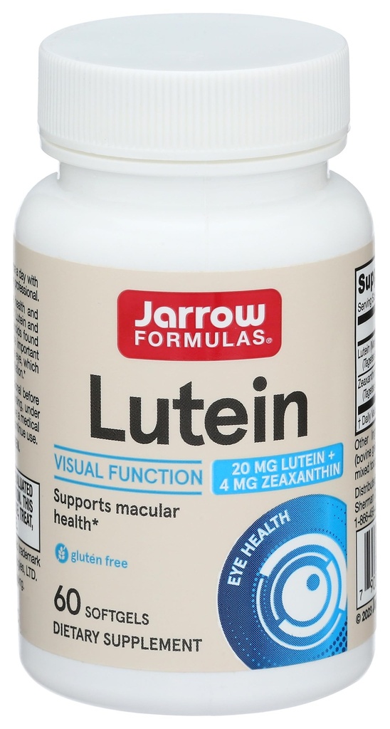 Fórmulas de Jarrow Lutein Softgels, 20 Mg, 60 Ct