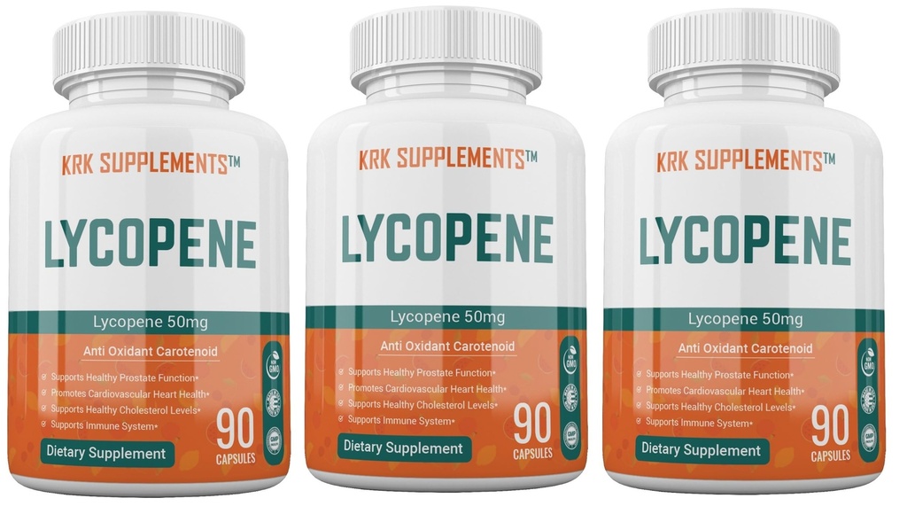 3 Frascos Lycopene 50mg 270 Cápsulas Total
