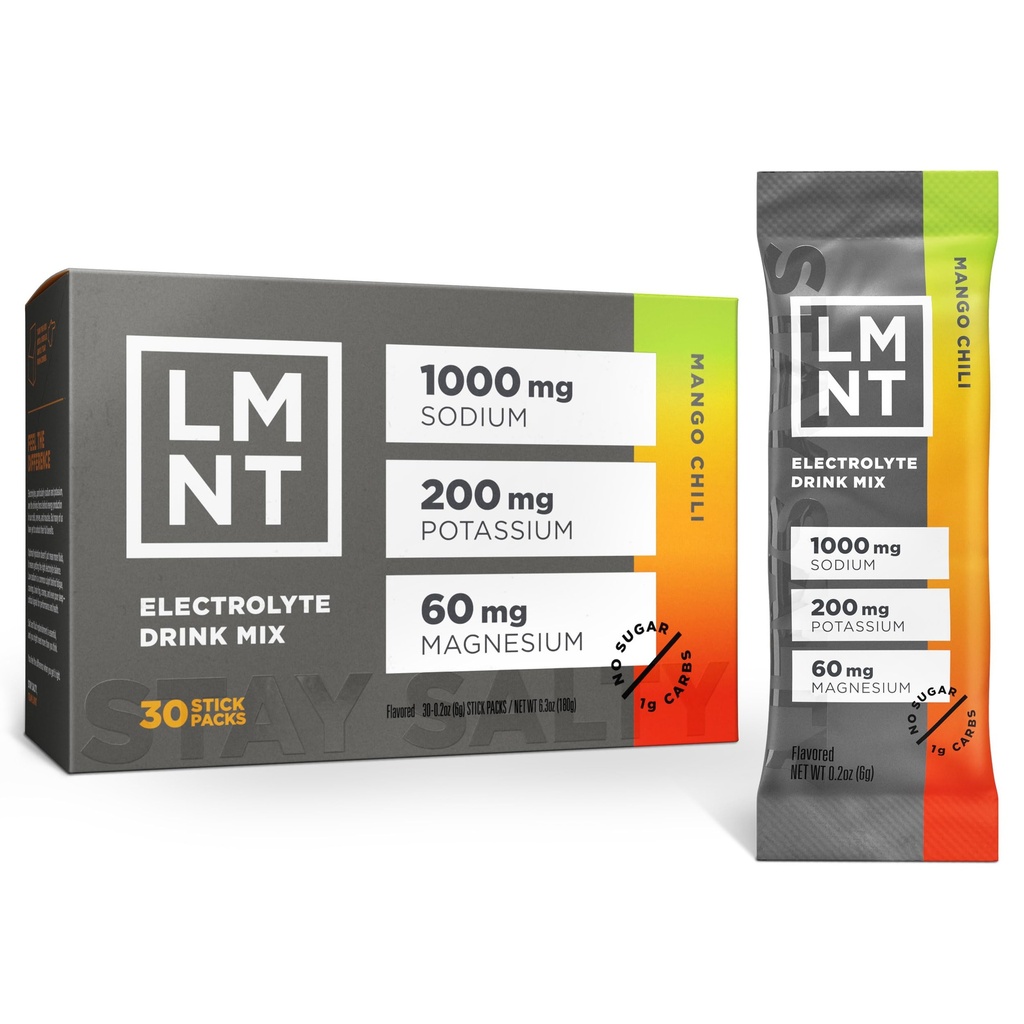 LMNT Zero Eletrólitos de Açúcar - Sal de Chili de Mango .
