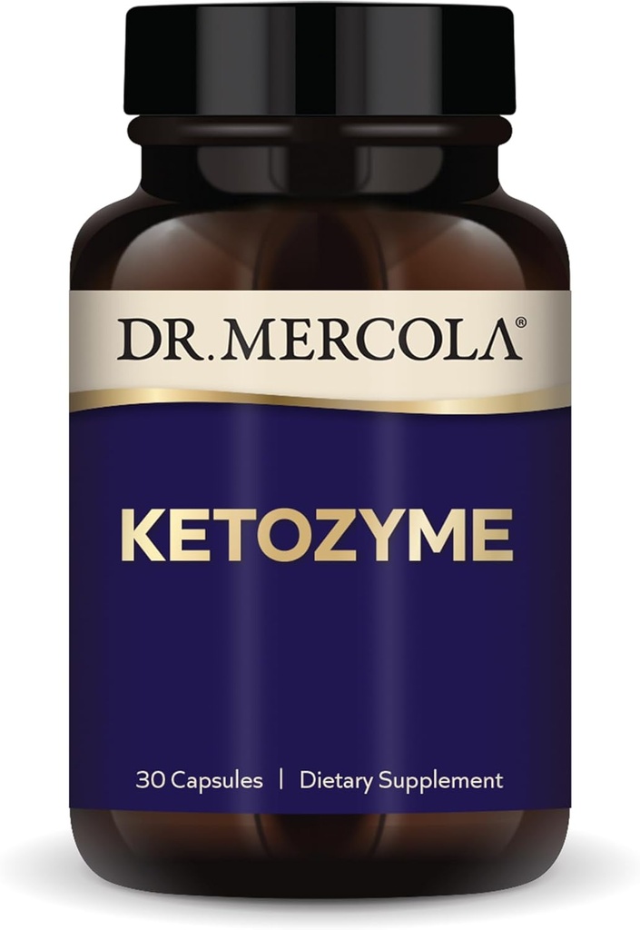 Dr. Mercola Ketozyme, 30 Cápsulas, Não-GMO, Sem glúten, Sem soja