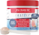 Restirr após a ajuda e recuperação do álcool: apoia a saúde do fígado, aumenta o metabolismo e apoia o sistema imunológico com DHM, cardo de leite, B-Complexo, hidratação. 30 Doses