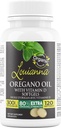 Louianna - Óleo de Orégano Orgânico Selvagem com Vitamina D, Cápsulas de Softgel Líquido com 80 Carvacrol Percentual, Suporta Seus Ossos, Imune e Gut Saúde, Suplementos de ervas, 120 Softgels