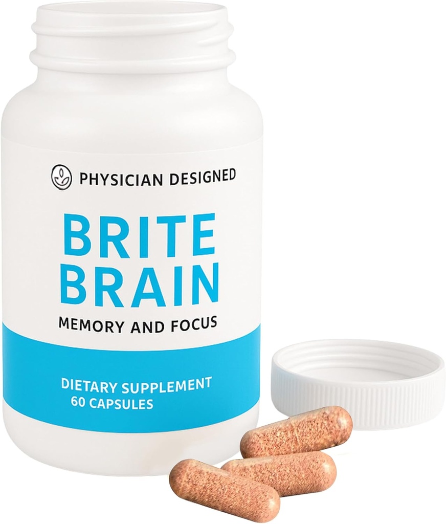 Médico projetado Brite Brain Supplement Ultra CoQ10 com PQQ para energia, foco e saúde do cérebro