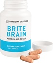 Médico projetado Brite Brain Supplement Ultra CoQ10 com PQQ para energia, foco e saúde do cérebro