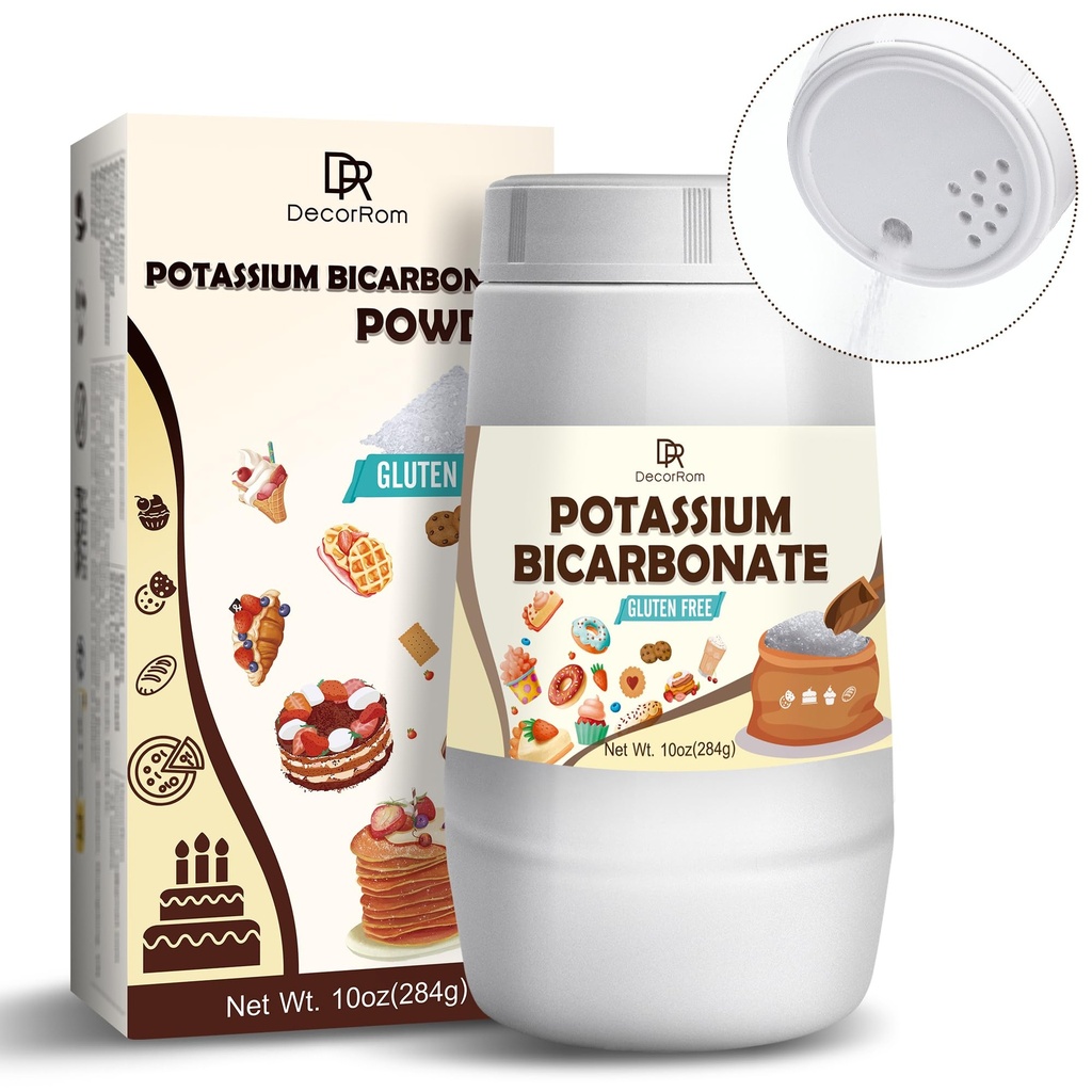 Bicarbonato de potássio 10 onças - 100% pó puro de bicarbonato de potássio para plantas, bolos, vinificação, leavinging - alimento grau de bicarbonato de potássio agente de folhas de pó para cozimento, biscoitos, snacks