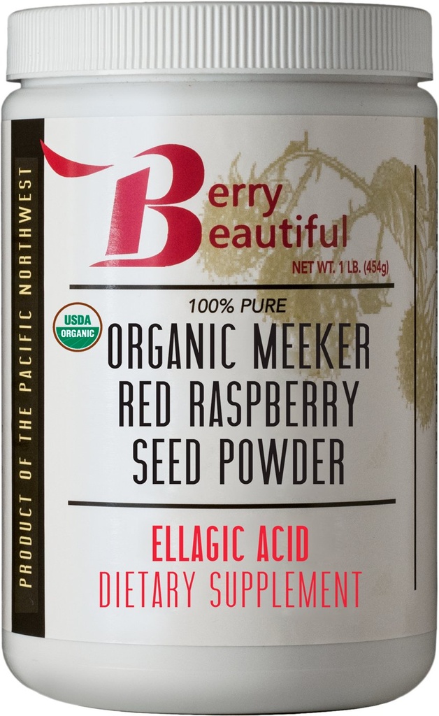 Berry bonito orgânico Meeker Red Framboesa semente de pó (ácido elágico, fibra) - 1 lb (454g) - Frio-Pressed a partir de US-Grown Framboesas