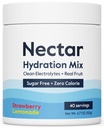 Pó de Eletrólitos Livres de Açúcar Néctar - Frutas Orgânicas Sem Açúcar ou Calorias - Hydration Powder for Deshydration Relief and Rehydration - Keto and Paleo (Strawberry Limonada 40 Serving Tub)