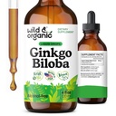 Wild & Organic Ginkgo Biloba Extract Drops - Cérebro & Foco Suporte - Liquid Ginkgo Biloba Suplementos - Vegan, Açúcar & Alcohol-Free Herbal Tintura - 4 fl oz