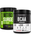 Fábrica Jacked Nitrosulge Pré-treino em uva e BCAA em Fruit Punch para construção e recuperação de músculos