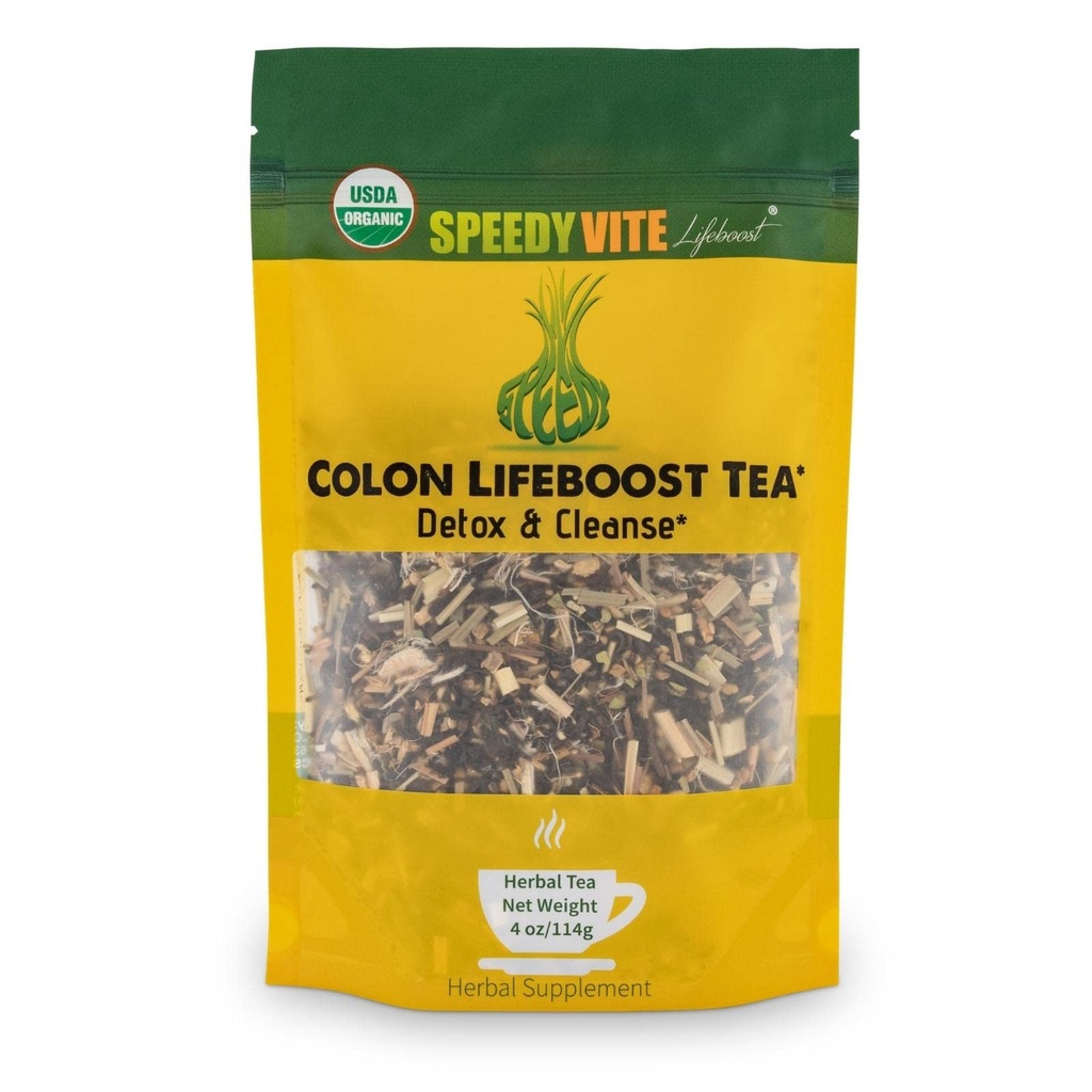 SpeedyVite Colon LifeBoost Tea Detox e Cleanse - Chá orgânico Pu'er com Ginger, Lemongrass - para aumentar a saúde e função do cólon