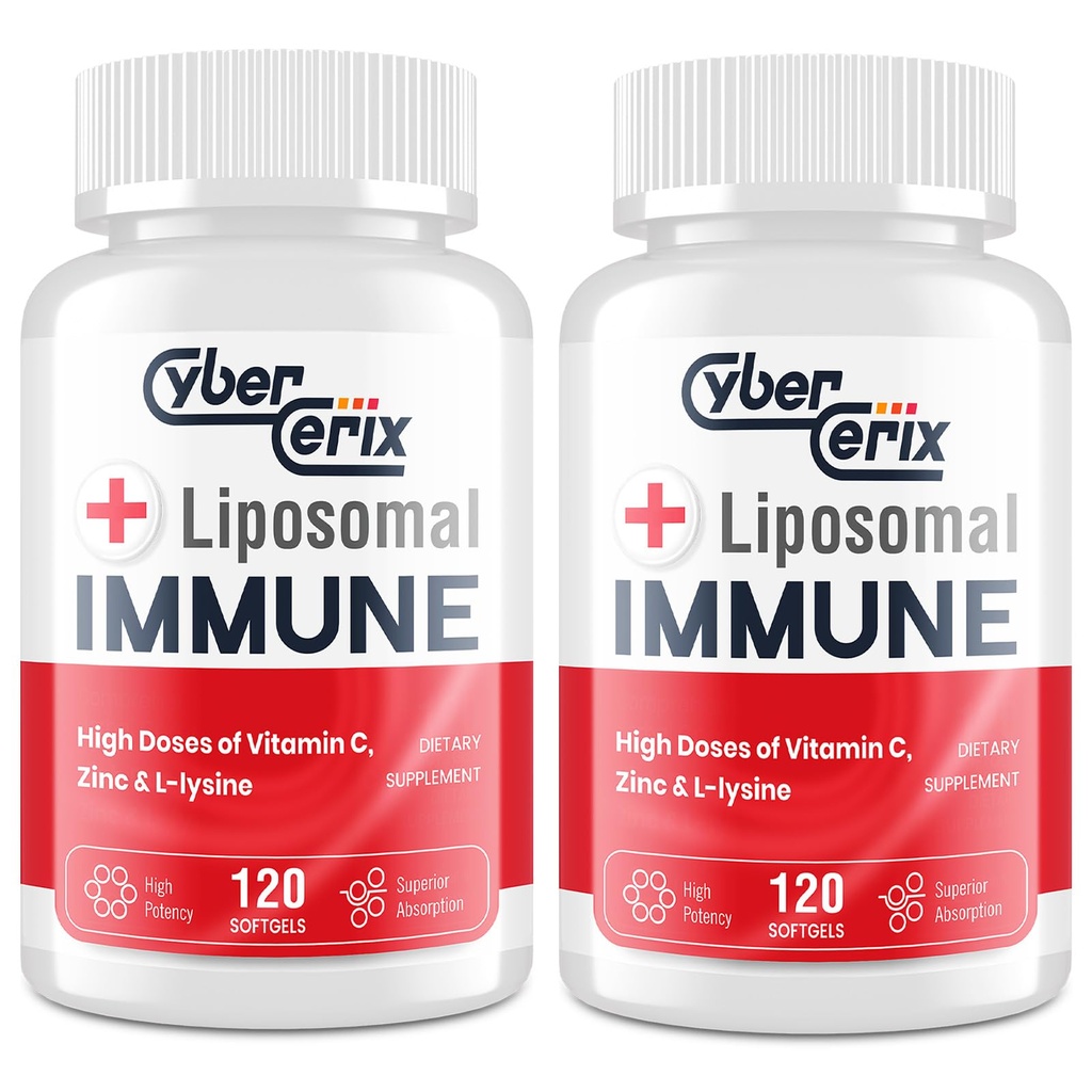 Suplemento de suporte imunológico lipossômico para adultos, complexo com L-Lysine 1.500mg, vitaminas, minerais e extratos de ervas, mistura de bem-estar diário abrangente para homens e mulheres - 240 Cápsulas