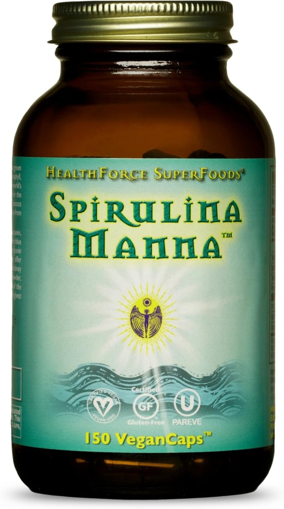 HealthForce SuperFoods Spirulina Manna - Cápsulas - 150 Cápsulas Vegan