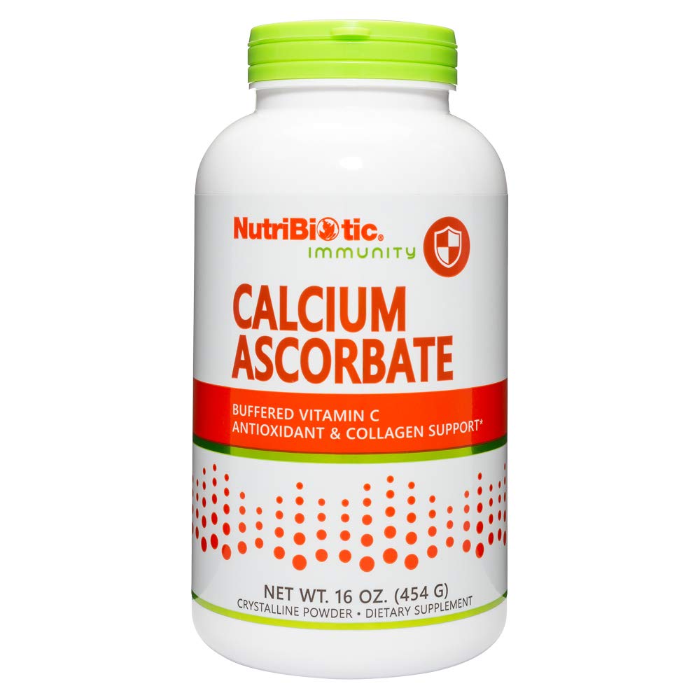NutriBiotic - Cálcio Ascorbato Vitamina C Pó, 16 Oz □ Essential Antioxidante & Colágeno Suplemento Buffered with Cálcio □ Não-ácido e mais fácil na digestão do que ácido ascórbico