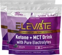 Cetonas reais Keto Exógeno D BHB + MCT + Eletrólitos, Pó de mistura de bebida livre de cafeína, Tarte de uva para cetose rápida (56 Servos)