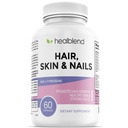 Pele de cabelo healblend e unhas Vitaminas para as mulheres com biotina 5000 mcg, ferro e manganês ; Vegan , Não-GMO 60 Cápsulas