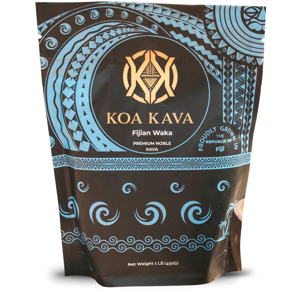 Koa Kava Fiji Kava Pó - Premium Noble Waka Kava Chá feito de Lateral Kava Raiz em Savusavu, Fiji. 1 LB, 16 Ounce