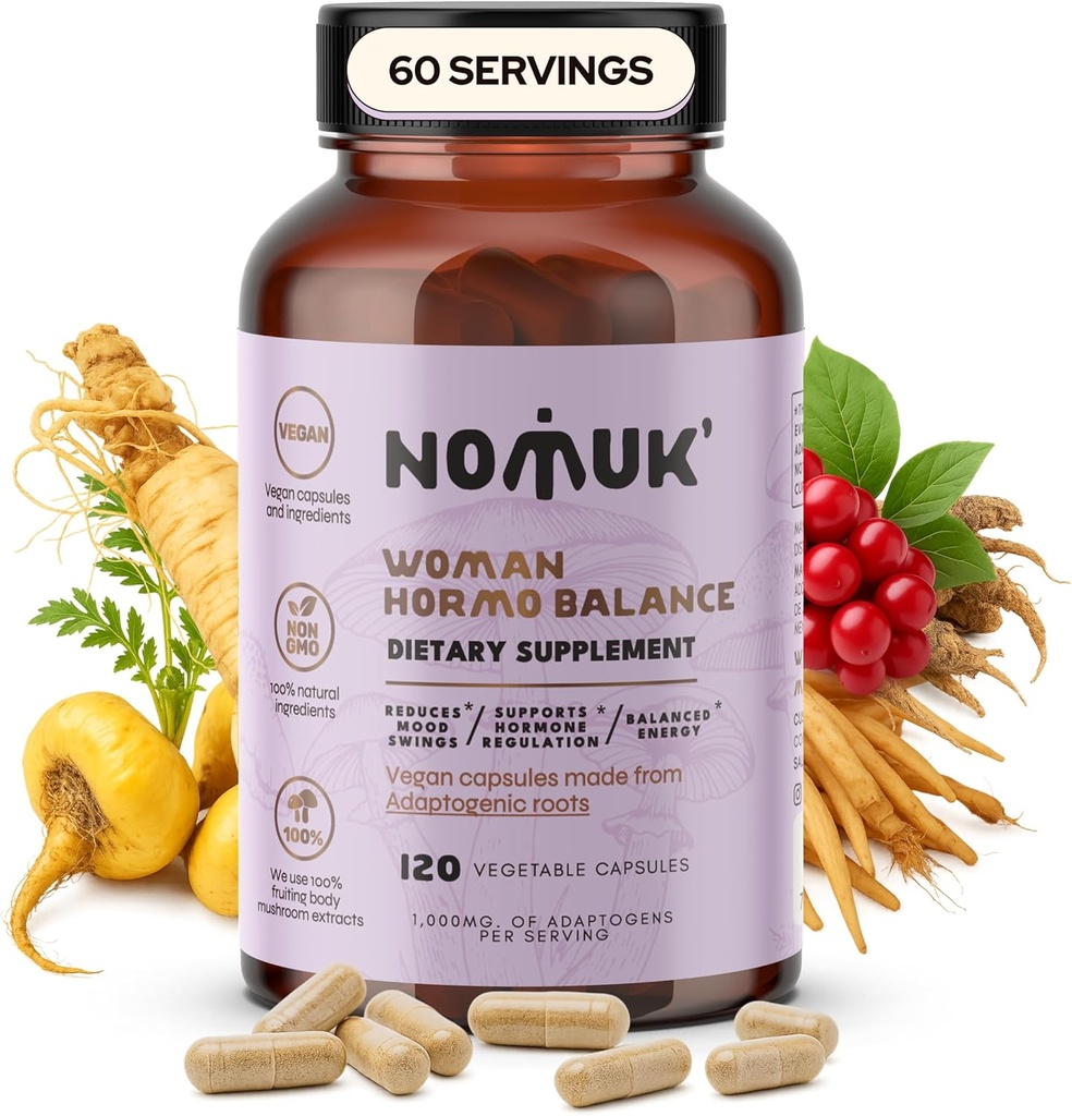 Mulher Hormo Equilíbrio Adaptogen Suplementos com Maca Panax Ginseng Shatavari Schisandra Fórmula Projetado para Wellness & Hormone Harmony feminino Suporte 120 Cápsulas Vegan