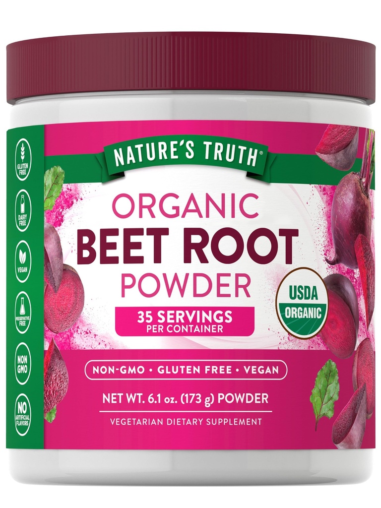 Natureza da verdade orgânica beterraba raiz em pó, 6.1 oz Vegan, Não-GMO & Suplemento sem glúten