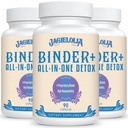 Tudo-em-um Detox Binder Suplemento 1500 MG - Alta biodisponibilidade, Liver Gut Detox Cleanse com carvão ativado, Zeolite & Bentonite Clay para toxinas, Fígado, Digestivo, 270 Cápsulas Vegan