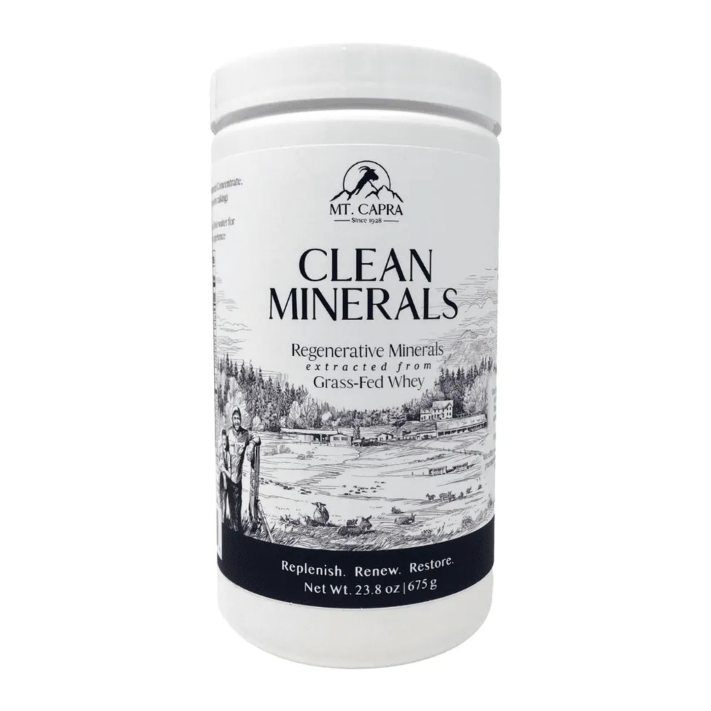 Mt. Capra Clean Minerals (Minerais Regenerativos) Extraídos de Whey de Cabra Feita a Grama, Mais de 1000 mg de Potássio, 240 mg de Cálcio, Multimineral, Biodisponível, Fácil de Digerir (30 Servings) - 23,8 oz