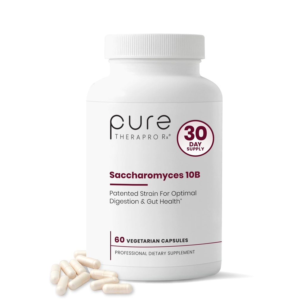 Saccharomyces Boulardii Probióticos 10 bilhões de UFC - Made in USA I-3799 Probióticos para Homens e Mulheres □ Pure TheraPro Rx - 60 Cápsulas