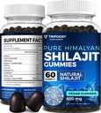 Puro Himalayan Orgânico Shilajit Gummies - Potent Shilajit Suplemento de resina para homens e mulheres - 100% natural com 90+ Trace Minerals - Aumentar a energia, Vitalidade e Imune Support - 60 Gummies
