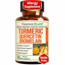 Quercetin com Bromelain Turmeric Curcumin Supplement – Alergia Alívio, Apoio Conjunto e Imune – Suplemento Orgânico Turmeric com Pimenta Preta (Bioperine) – 180 Quercetin 500mg Cápsulas