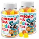DR. MORITZ Omega 3 Gummies Kids (180 Count), Vegan Omega3 Gummies para crianças sem óleo de peixe, Vitaminas para o cérebro e saúde do coração, Sem glúten Omega 3 6 9