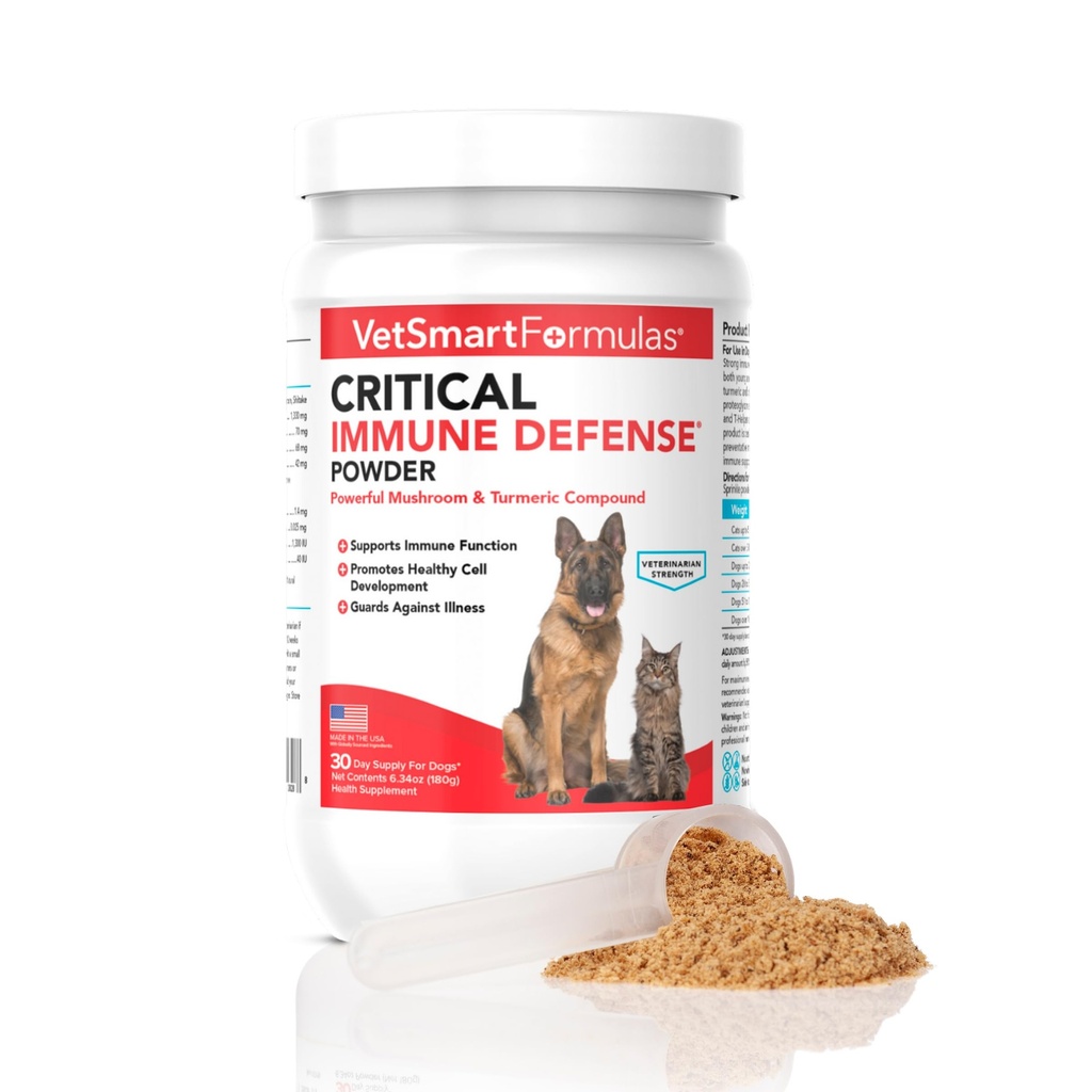 Defesa Imune Crítica para Cães & Gatos; Suporta Crescimento Normal de Células - Turkey Tail, Reishi, Shiitake e Maitake Mushroom Formula com Extrato de Raiz Turmérica Branco Patenteado - Fonte de 30 dias