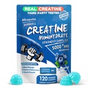 Creatina Mono-hidratado Gummies Complex para Homens e Mulheres - 120 Gummies Advanced Formula, L-Taurine + Vitamina B12 para força muscular, Muscle Builder, Energy Boost, Suplemento Pré-Trabalho -Blueberry
