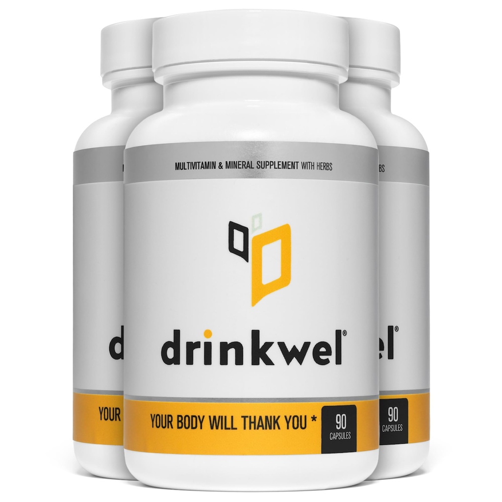 Bebida Premium Suplemento Multivitamínico - Pacote de 3 x 90 Cápsulas - Morning Recovery, Suporte ao Fígado e Suporte Imune- Leite, Vitamina C, Zinco, Magnésio