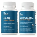 Dr. Tobias Colon 14 Day Cleanse e Ashwagandha Cápsulas, Colon Cleanse Detox e Adaptogen calmante, Suporta Energia e Saúde Imune, Não-GMO
