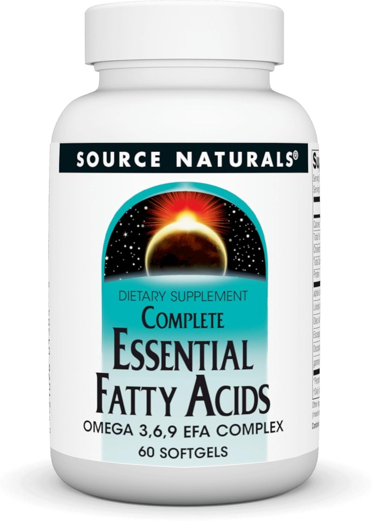 Naturals fonte completa ácidos gordos essenciais Omega 3,6,9 EFA complexo, 60 Softgels