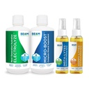 Minerais de feixe Micro-Boost Minerais Humic Mistura & Eletrolisação Liquido e Insta-Lites Eletrolitos Líquidos Naturais 2 onças e Feliz-Lites Fluvic Eletrolito Misting Spray 2 onças