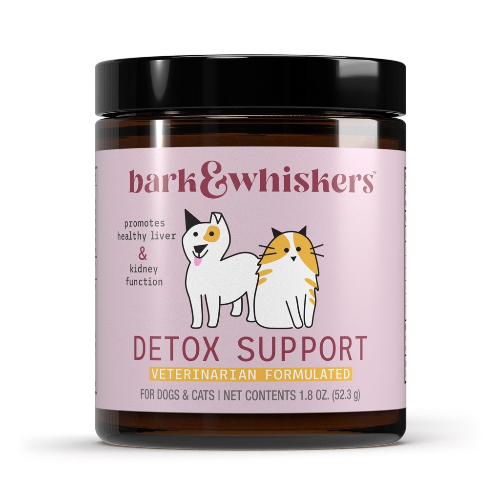 Suporte de Detox de Bark & Whiskers - Ajuda a apoiar função saudável de fígado e rim - mistura de ervas com cardo de leite orgânico e chá verde - 1,8 onças