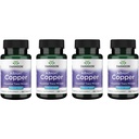 Swanson Copper Antioxidant Imune System Red Blood Cell Support Suplemento mineral (quelato de cobre) 2 mg 300 tabs (4 embalagem)