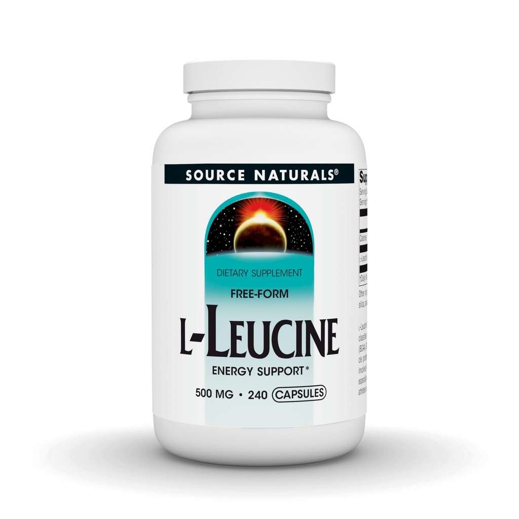 Fonte Naturals L-Leucina, Suporte Energético*, Um Suplemento Aminoácido Essencial de Forma Livre para Suporte Energético - 240 Cápsulas
