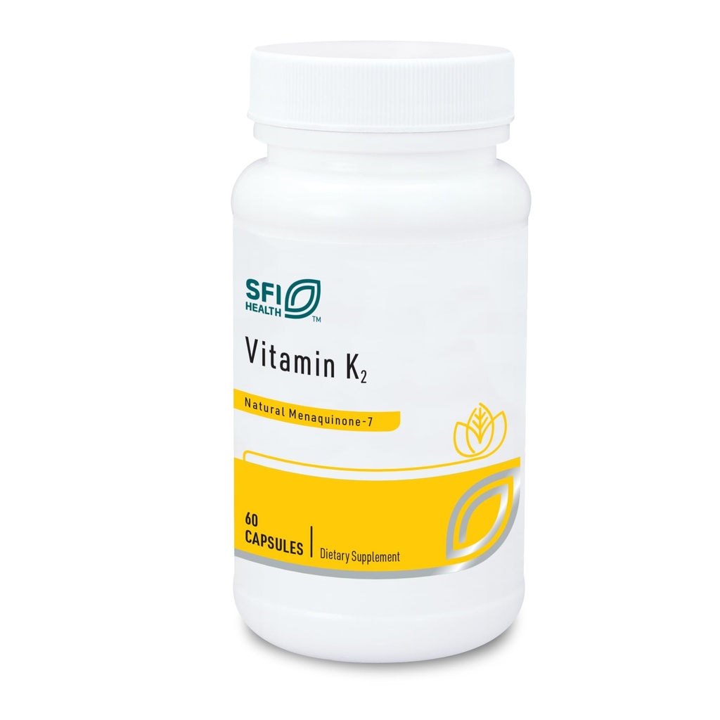 Klaire Labs SFI Health Vitamina K2-50 Microgramas como Menaquinona-7 MK-7, No Soy, Gluten ou Dairy (60 Cápsulas)