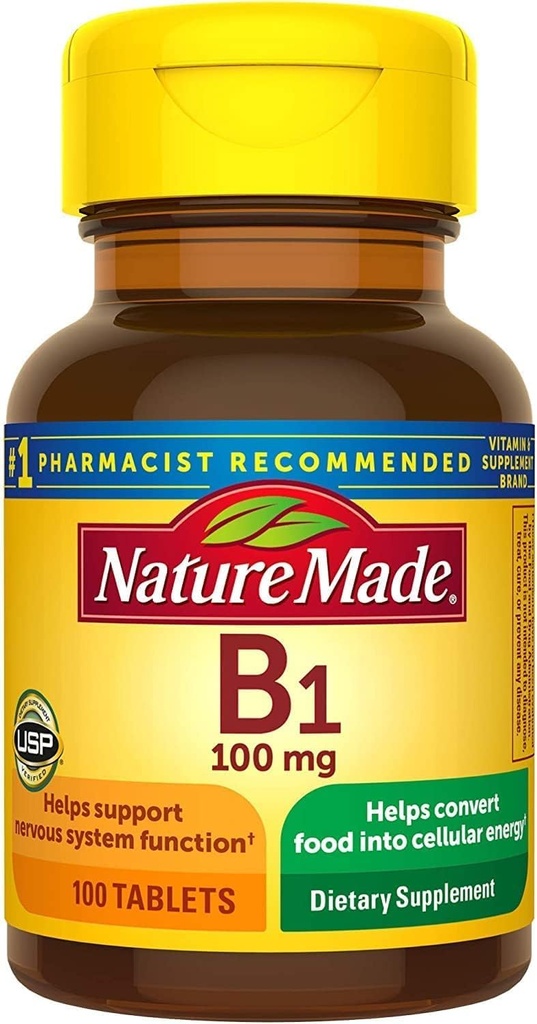 Vitamina B-1 100 mg Comprimidos - 100 ct, Embalagem de 2