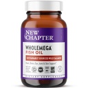 Novo capítulo Wholemega Fish Oil Supplement - 2000mg por serviço, clinicamente provado Wild Alaskan Salmon Oil com Omega-3 + Vitamina D3 + Astaxantina, 120 Softgels